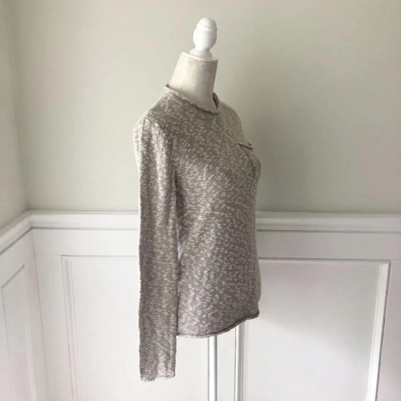 Hollister Crew Neck Burnout Pocket Sweater Tan XS - Picture 3 of 5